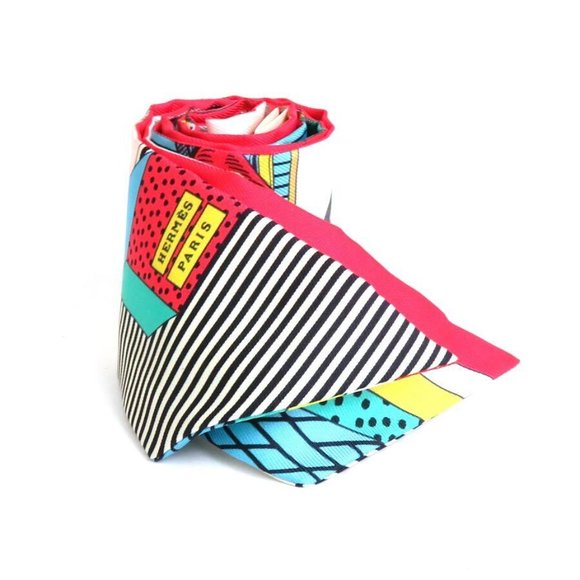 Auth HERMES Twilly Ribbon Scarf Multicolor Silk - h29883f - Picture 10 of 14
